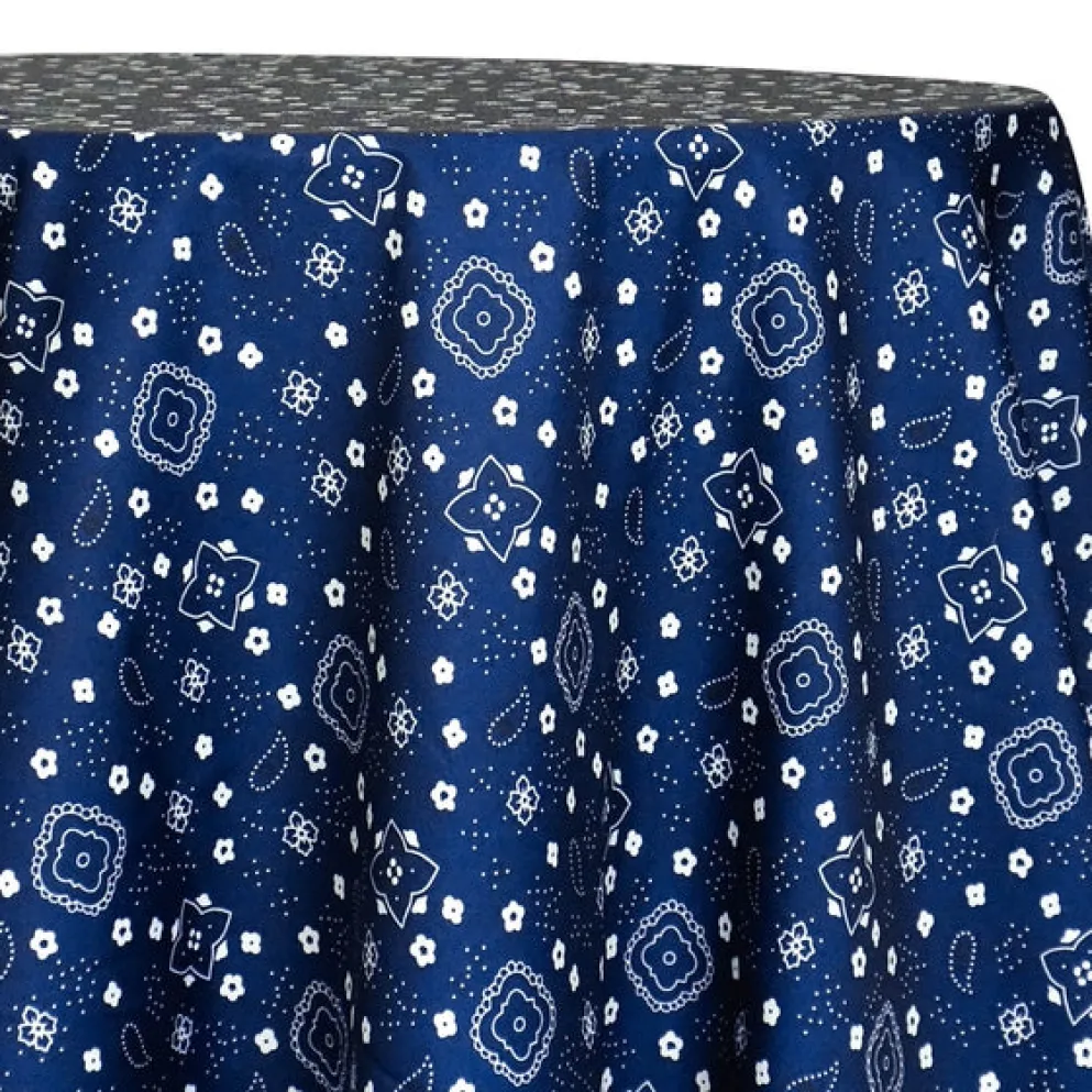 Bandana (Poly Print) Table Linen in Navy