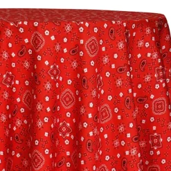Bandana (Poly Print) Table Linen in Red