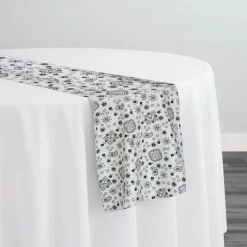 Bandana (Poly Print) Table Runner in White