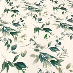 Bayside Leaf (Poly Print) Table Runner in Green/White