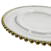 Beaded - Glass Charger Plate in Gold (Item # 0239)
