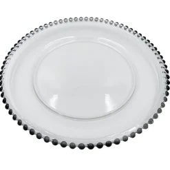 Beaded - Glass Charger Plate in Black (Item # 0239)
