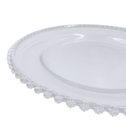 Beaded - Glass Charger Plate in Clear (Item # 0239)