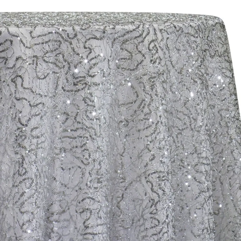 Bedazzle Table Linen in Silver and White