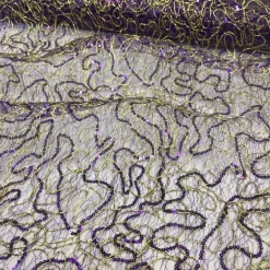 Bedazzle (w/ Poly Lining) Table Napkin in Purple Gold
