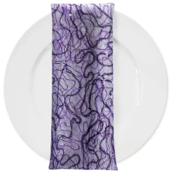 Bedazzle (w/ Poly Lining) Table Napkin in Purple