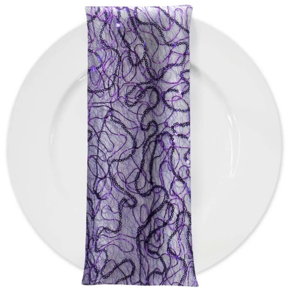 Bedazzle (w/ Poly Lining) Table Napkin in Purple