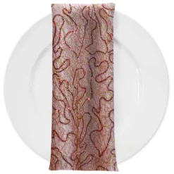 Bedazzle (w/ Poly Lining) Table Napkin in Red Gold