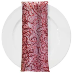 Bedazzle (w/ Poly Lining) Table Napkin in Red