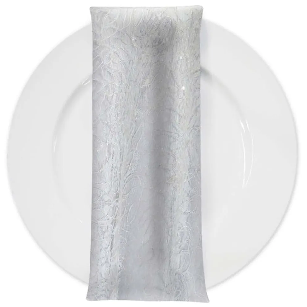 Bedazzle (w/ Poly Lining) Table Napkin in White