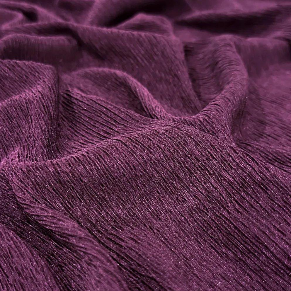 Bella Crepe Table Linen in Eggplant