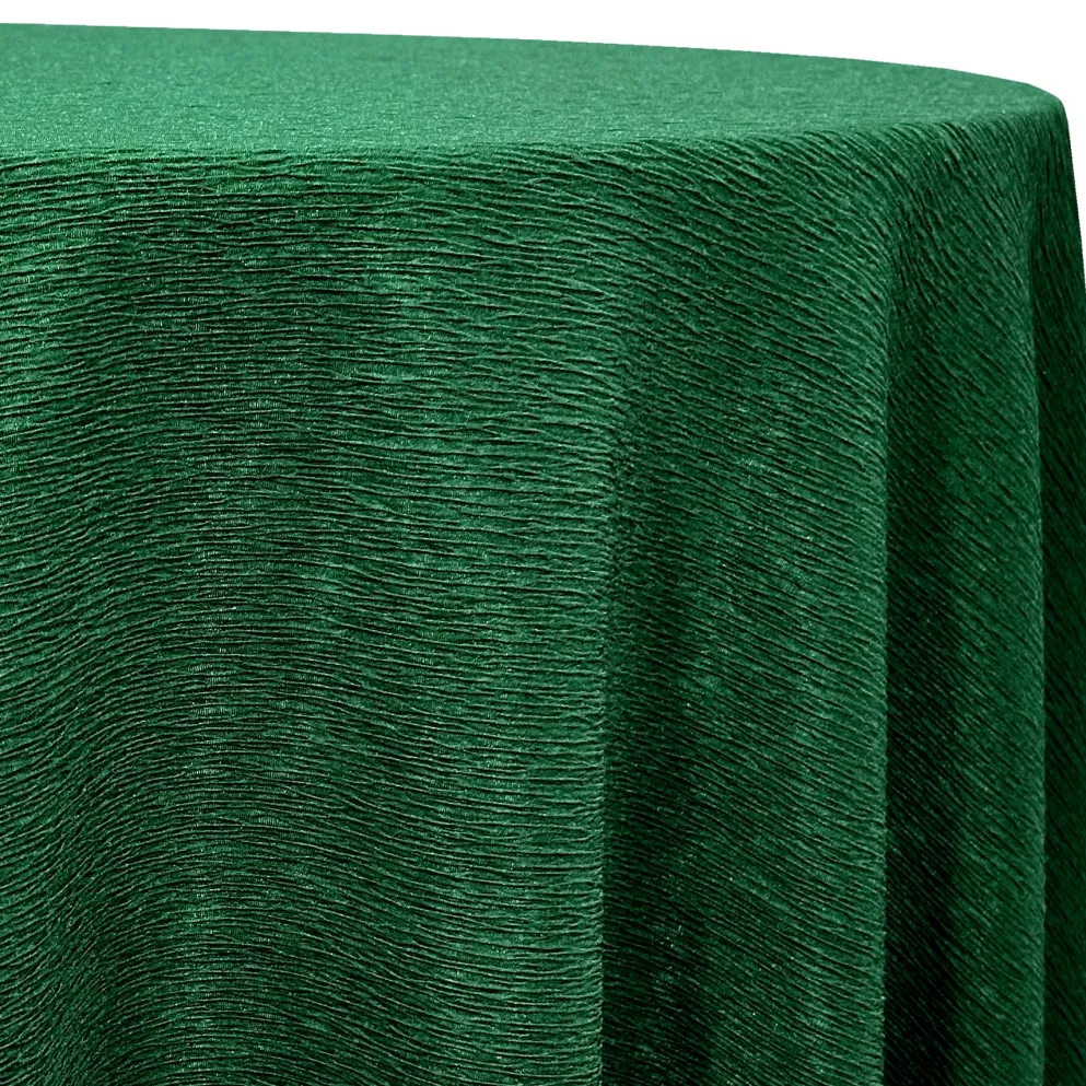 Bella Crepe Table Linen in Hunter Green