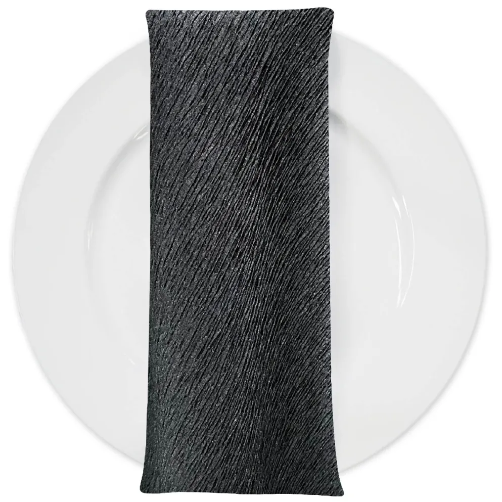 Bella Crepe Table Napkin in Black