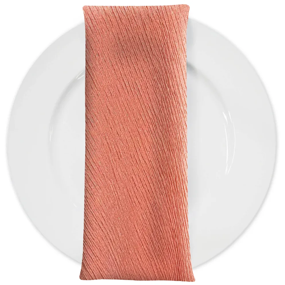 Bella Crepe Table Napkin in Coral