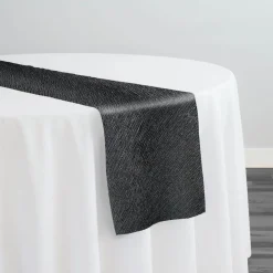 Bella Crepe Table Runner in Black