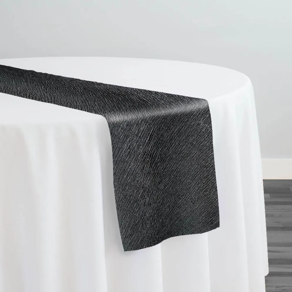 Bella Crepe Table Runner in Black