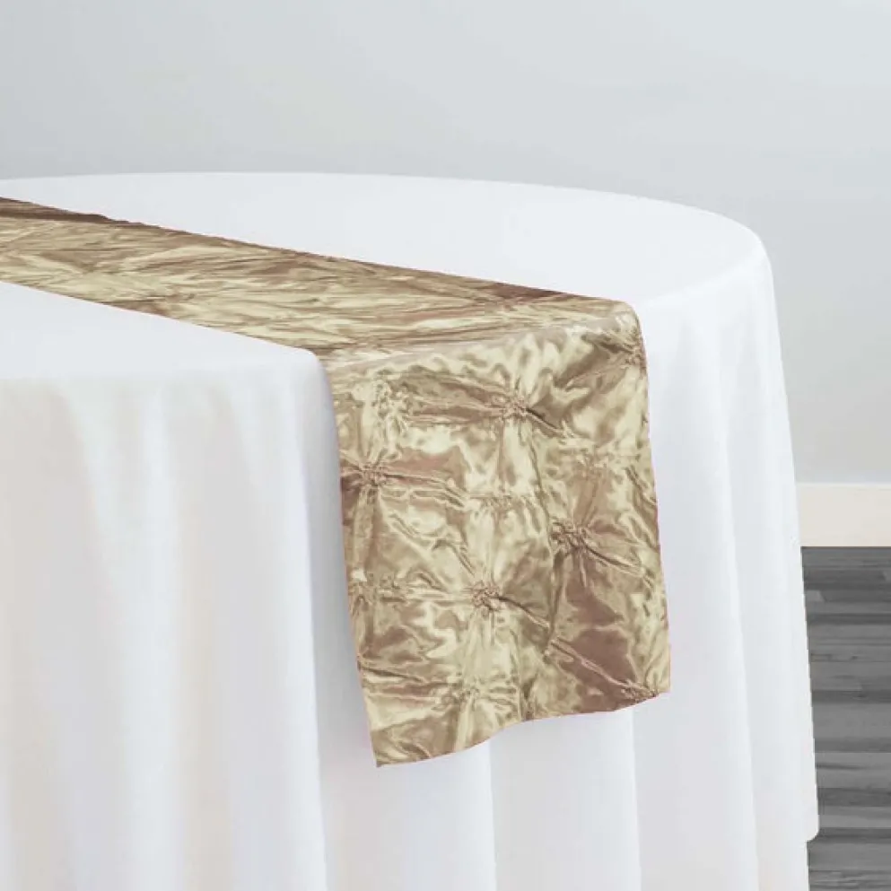 Belly Button (Pinwheel) Table Runner in Taupe Gold