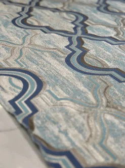 Bentley Jacquard Table Linen in Turquoise