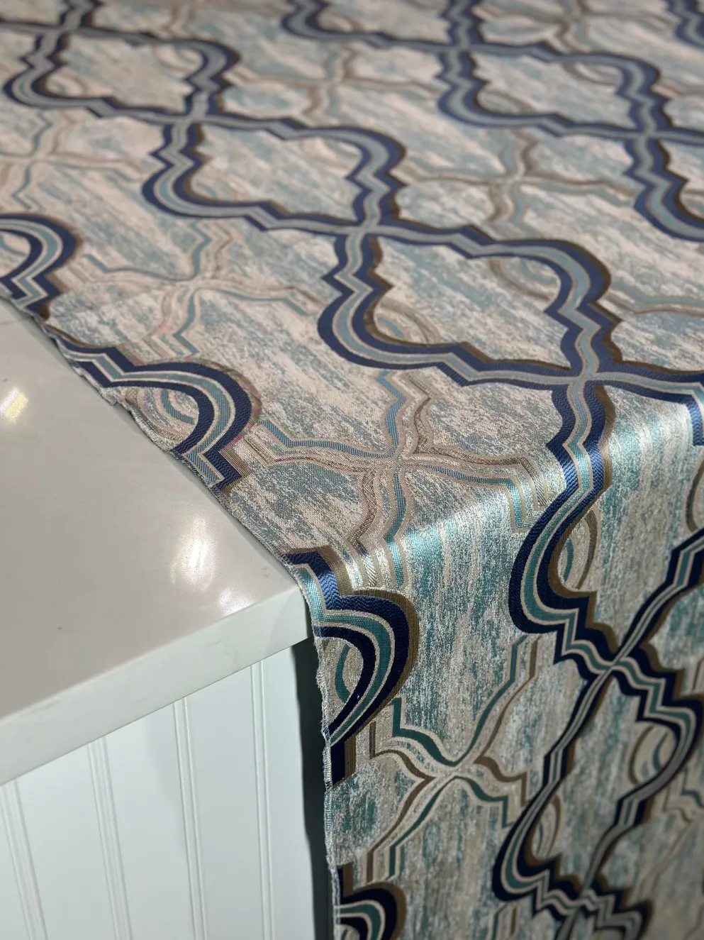 Bentley Jacquard Table Linen in Turquoise
