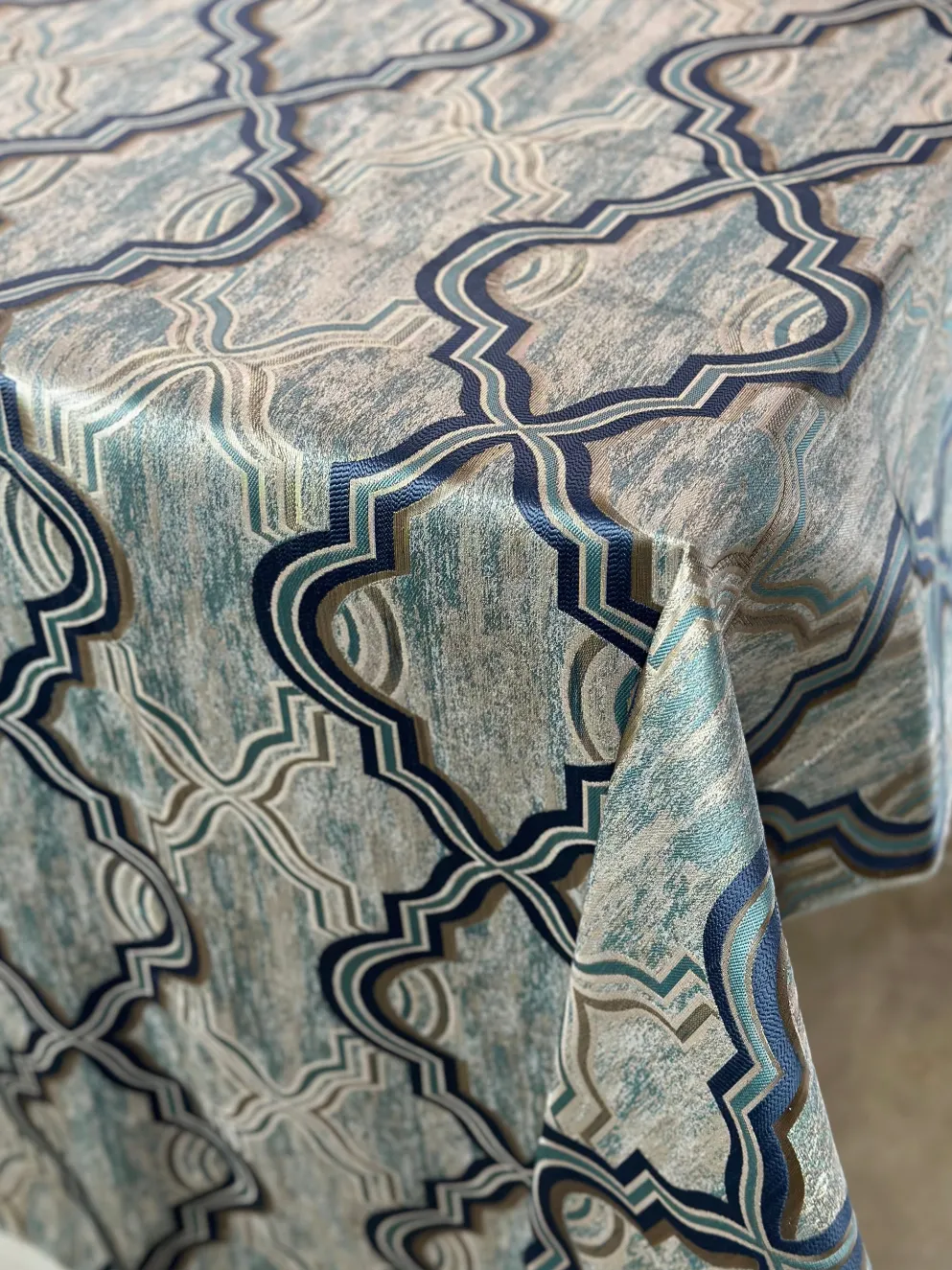 Bentley Jacquard Table Linen in Turquoise