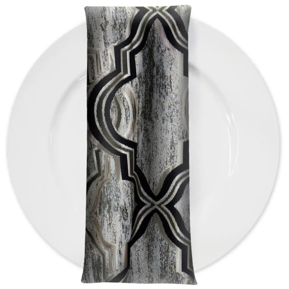 Bentley Jacquard Table Napkin in Black