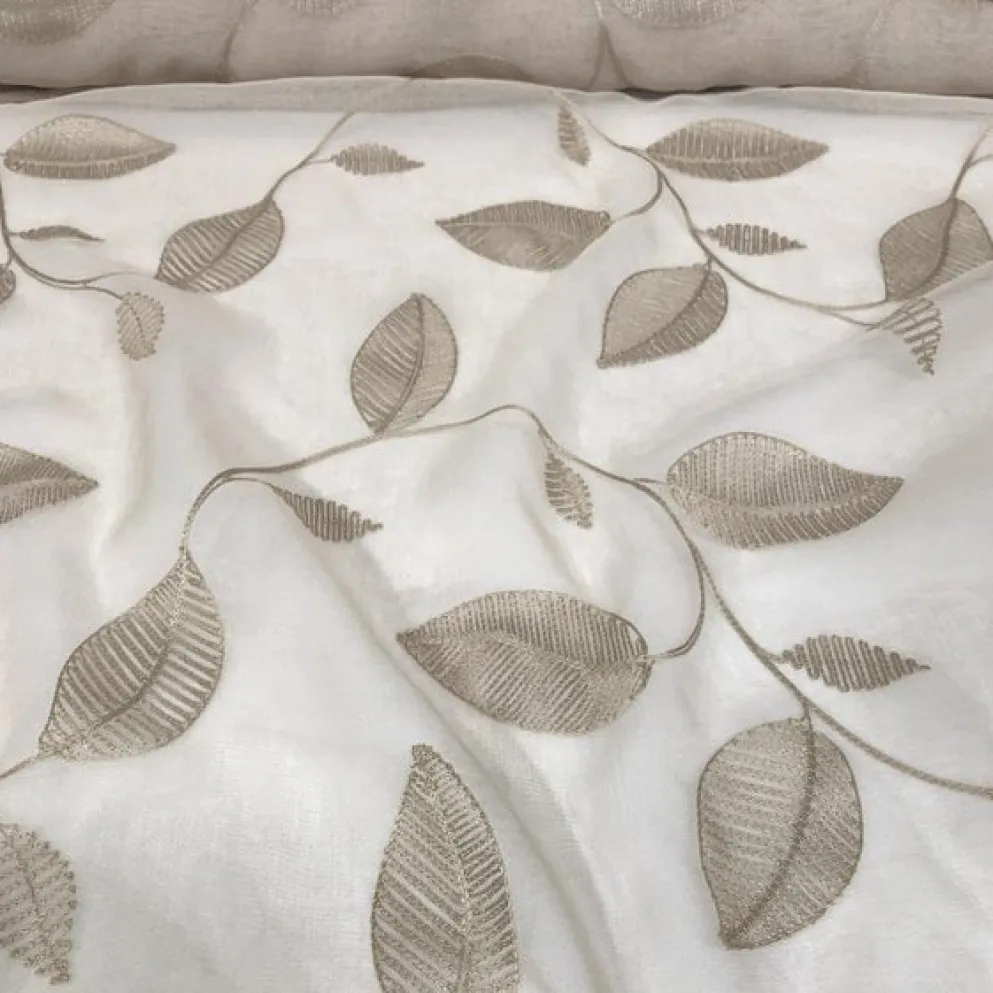Birch Leaf Table Linen in Taupe