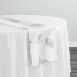 Birch Leaf Table Runner in White