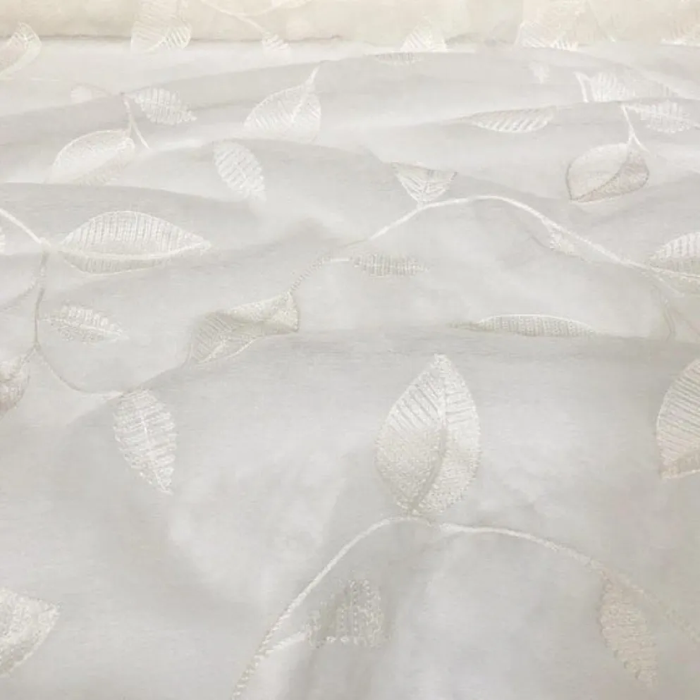 Birch Leaf Table Runner in White