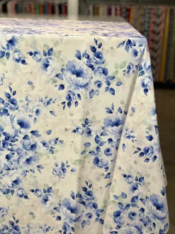Blue Flora (Poly Print) Table Linen