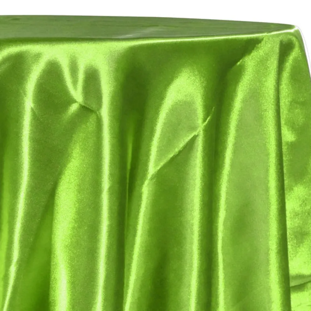 Bridal Satin Table Linen in Lime Green 38