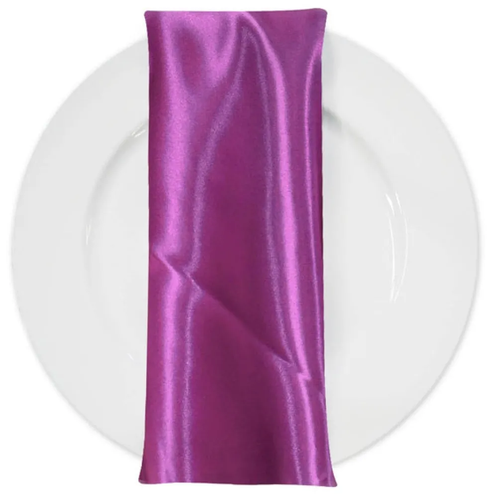 Bridal Satin Table Napkin in Magenta 592