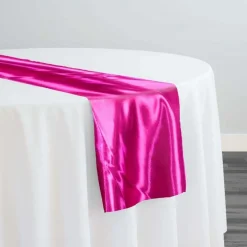 Bridal Satin Table Runner in Fuchsia 396