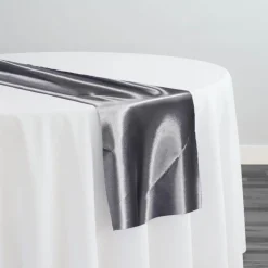 Bridal Satin Table Runner in Gray 665