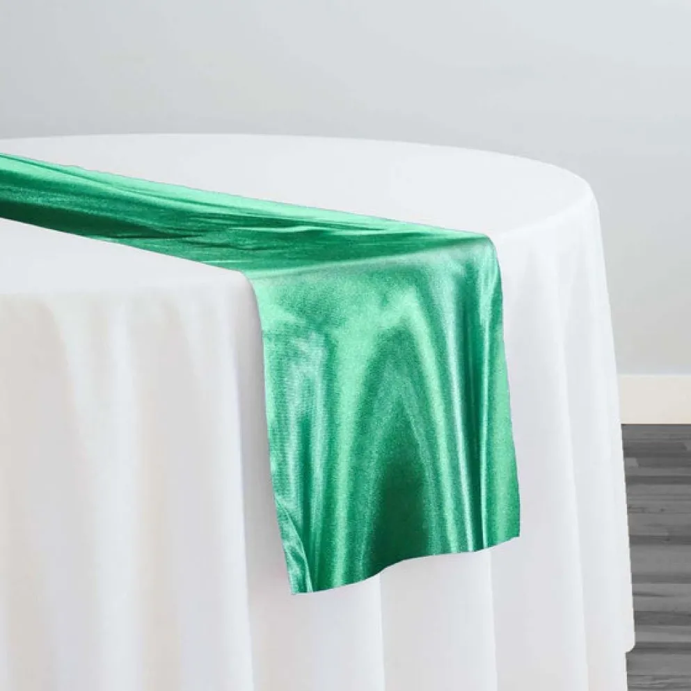Bridal Satin Table Runner in Kelly Green 116