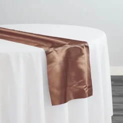 Bridal Satin Table Runner in Light Brown 051