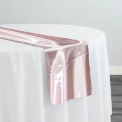 Bridal Satin Table Runner in Rose Powder 318