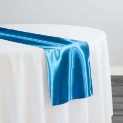 Bridal Satin Table Runner in Turquoise 31