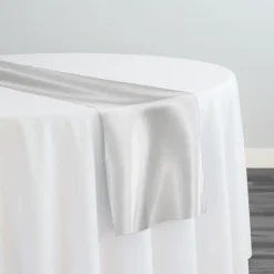 Bridal Satin Table Runner in White