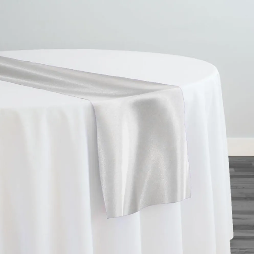 Bridal Satin Table Runner in White