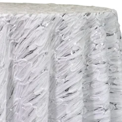 Brilliant Sheer Sequins Table Linen in White