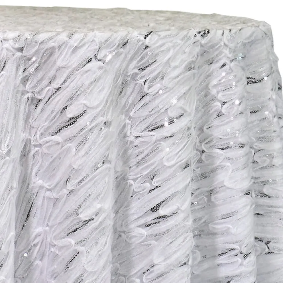 Brilliant Sheer Sequins Table Linen in White