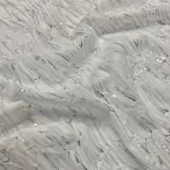 Brilliant Sheer Sequins Table Linen in White