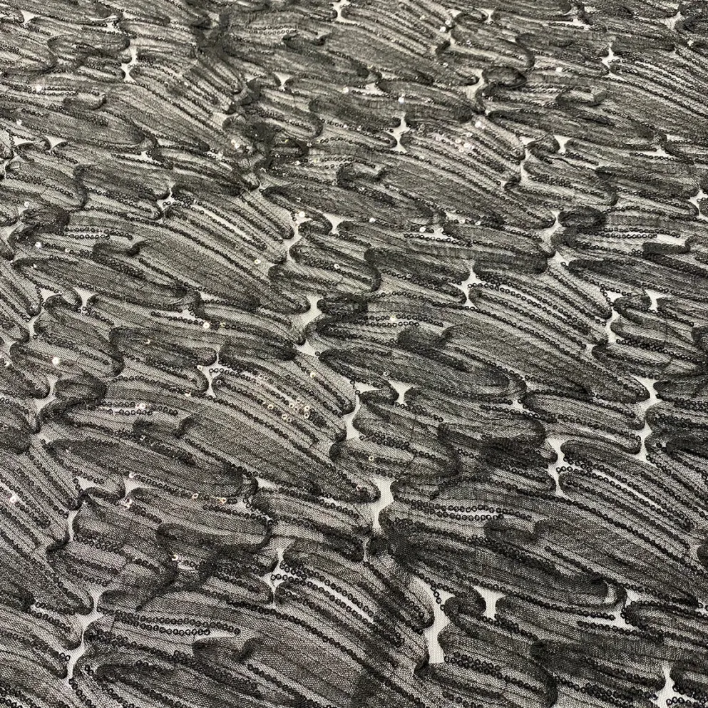 Brilliant Sheer Sequins Table Linen in Black