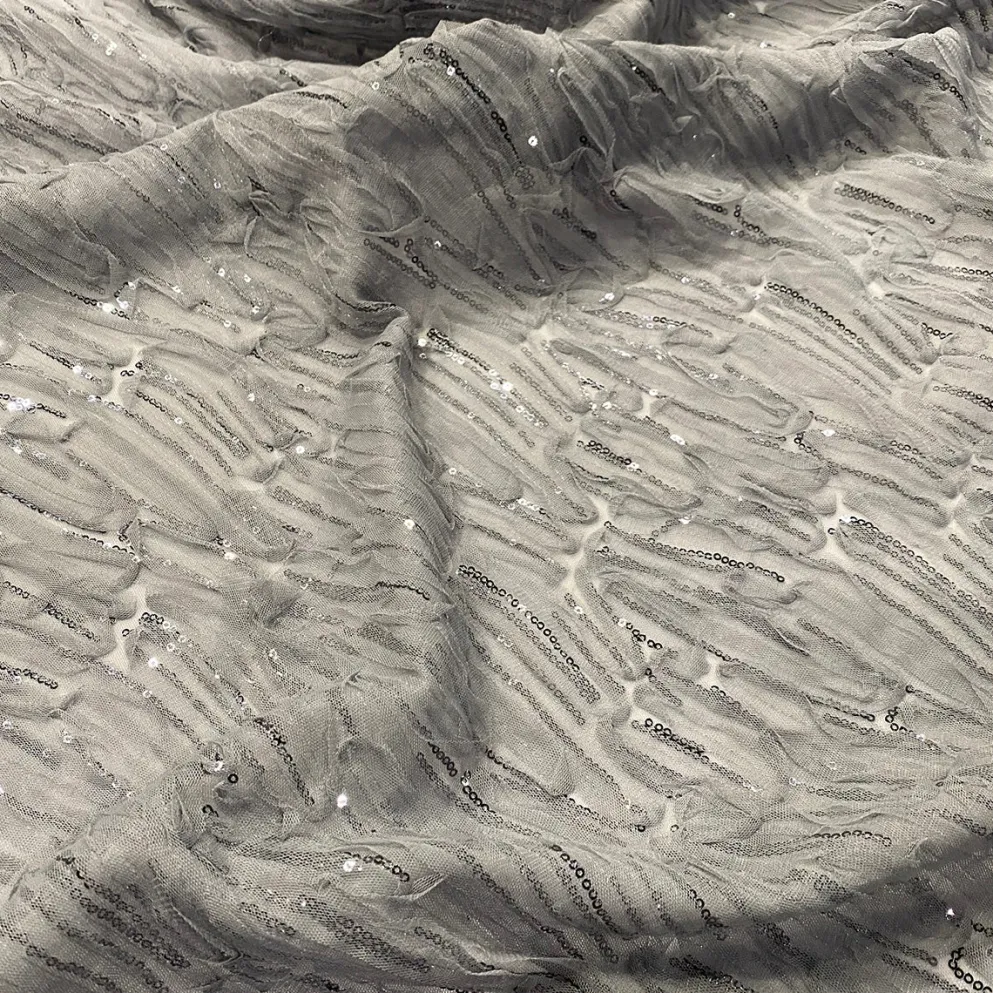 Brilliant Sheer Sequins Table Linen in Silver