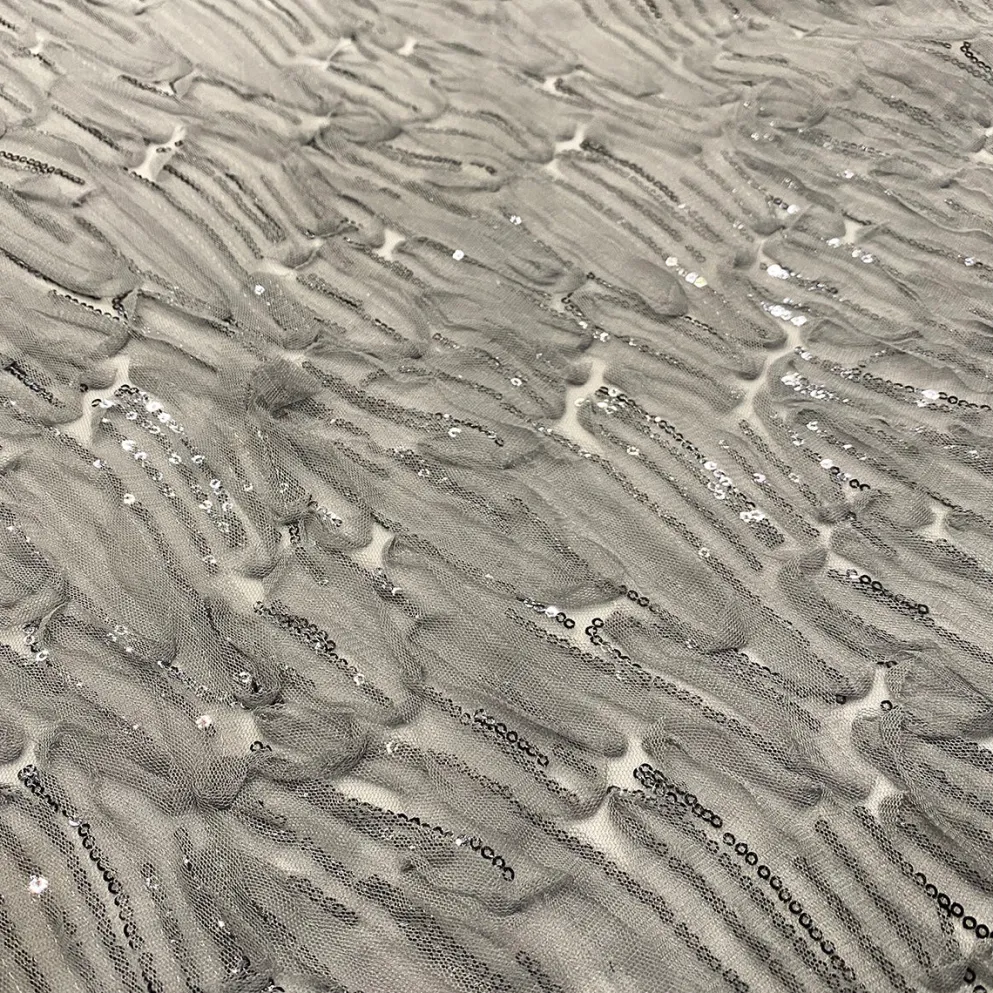 Brilliant Sheer Sequins Table Linen in Silver