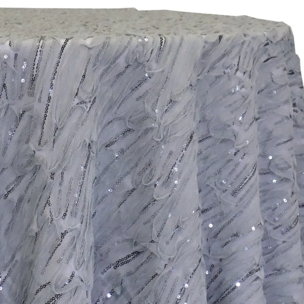 Brilliant Sheer Sequins Table Linen in Silver