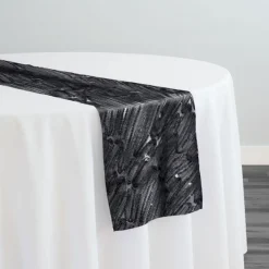 Brilliant Sheer Sequins Table Runner in Black