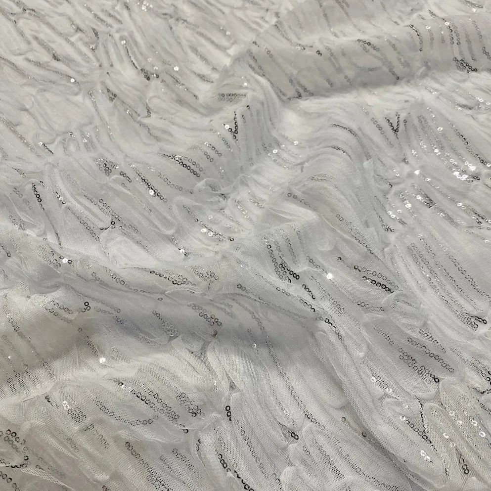 Brilliant Sheer Sequins Table Runner in White