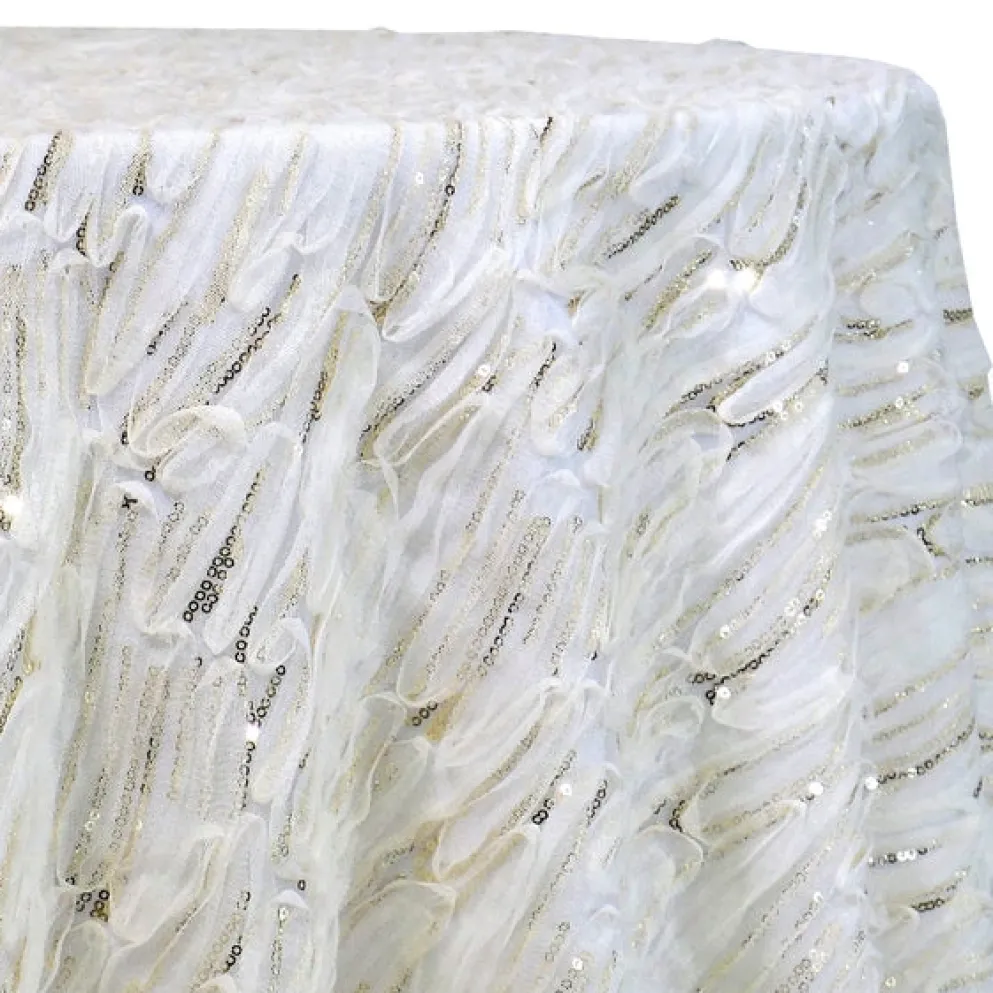Brilliant Sheer Sequins Table Linen in Ivory