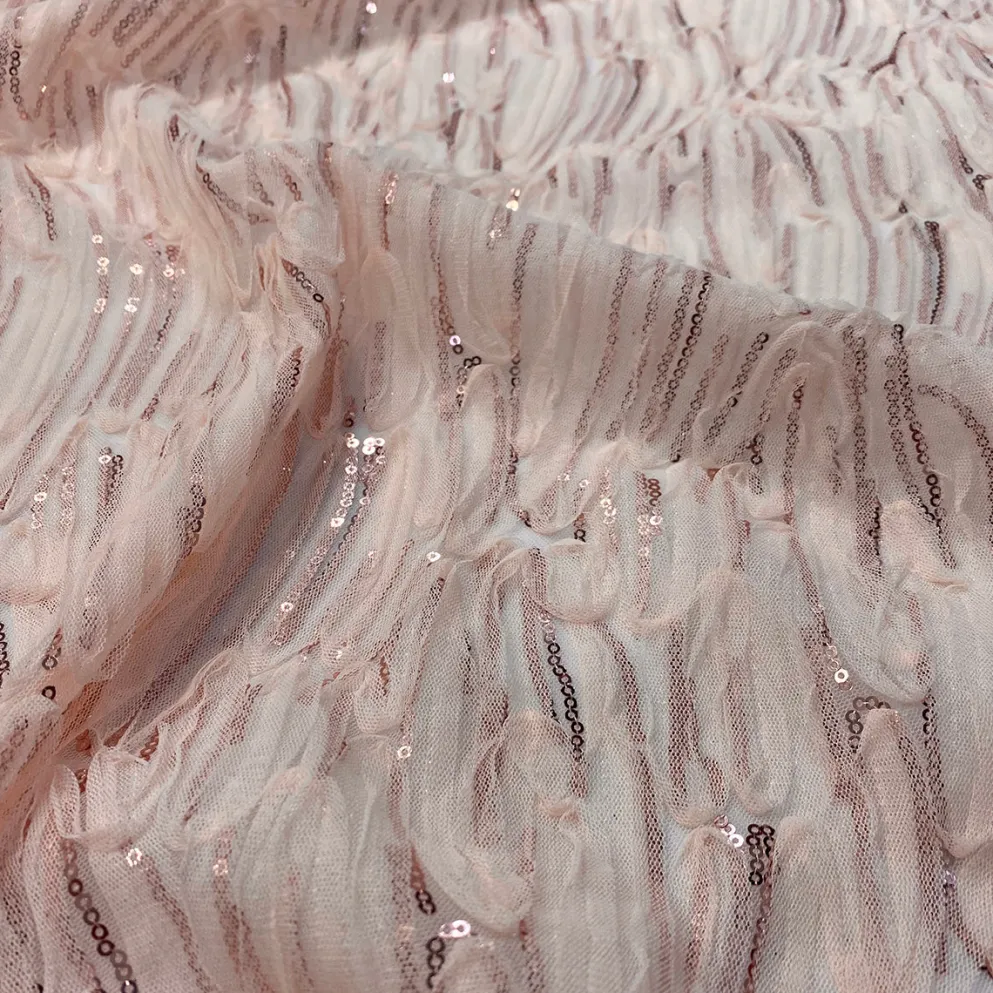 Brilliant Sheer Sequins Table Linen in Blush